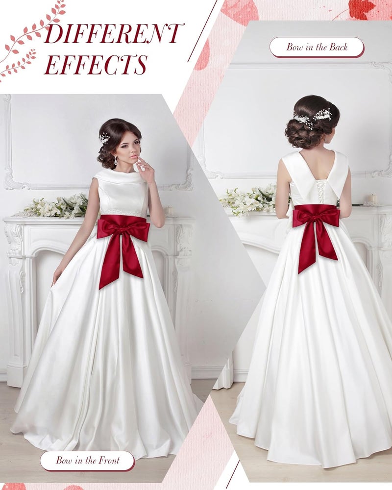 Glitopper Women Satin Waist Belts Dress Sash Waist Belt for Special Occasion Bridal Wedding Prom Formal 3.5'' Wide - Image 4